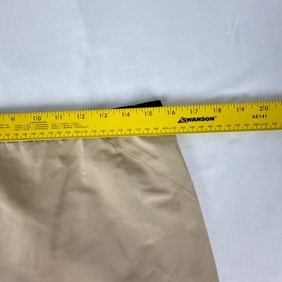 Lida Baday Skirt Womens 10 Tan Silk‎ Blend Pleated Lined Back Slit Officecore - Picture 10 of 15